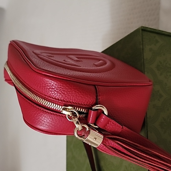 Authentic Gucci Soho Leather Disco Crossbody RED Shoulder Bag - Picture 5 of 10